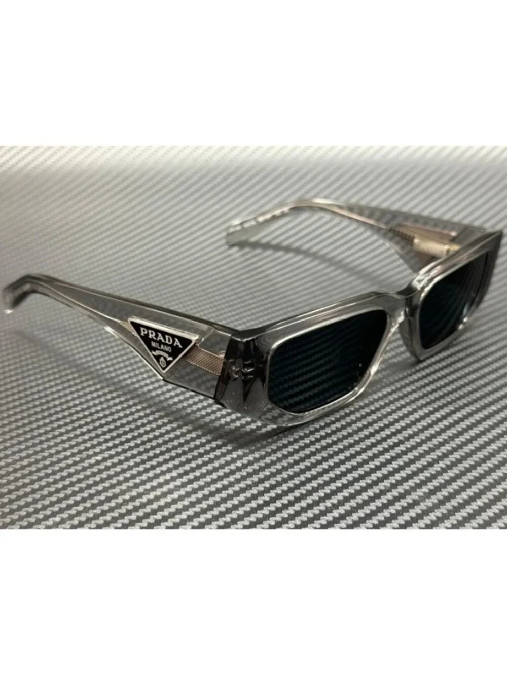 New PRADA Men Transparent Grey Sunglasses 54-18-140